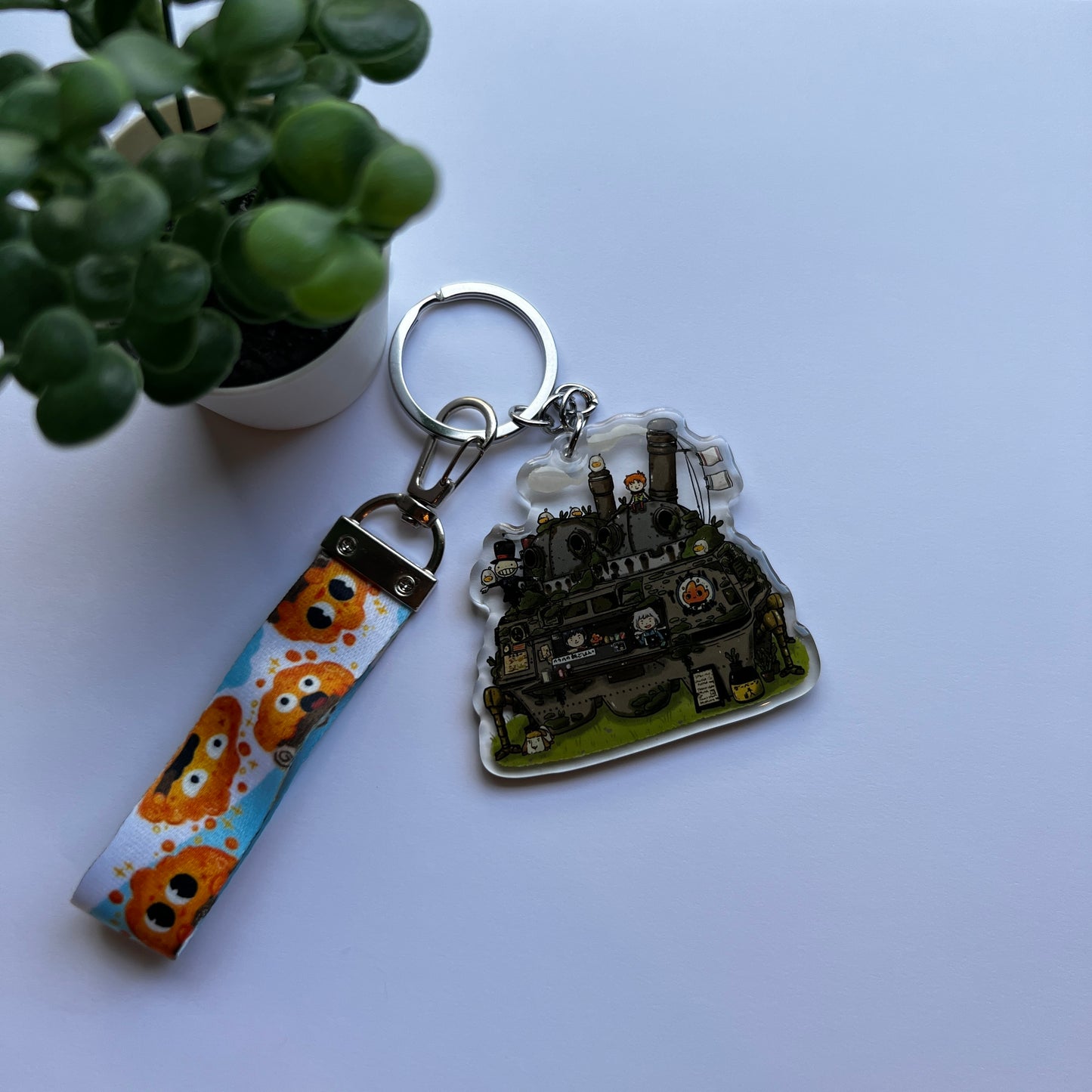 Howl's Moving Castle Keychain W/ Lanyard