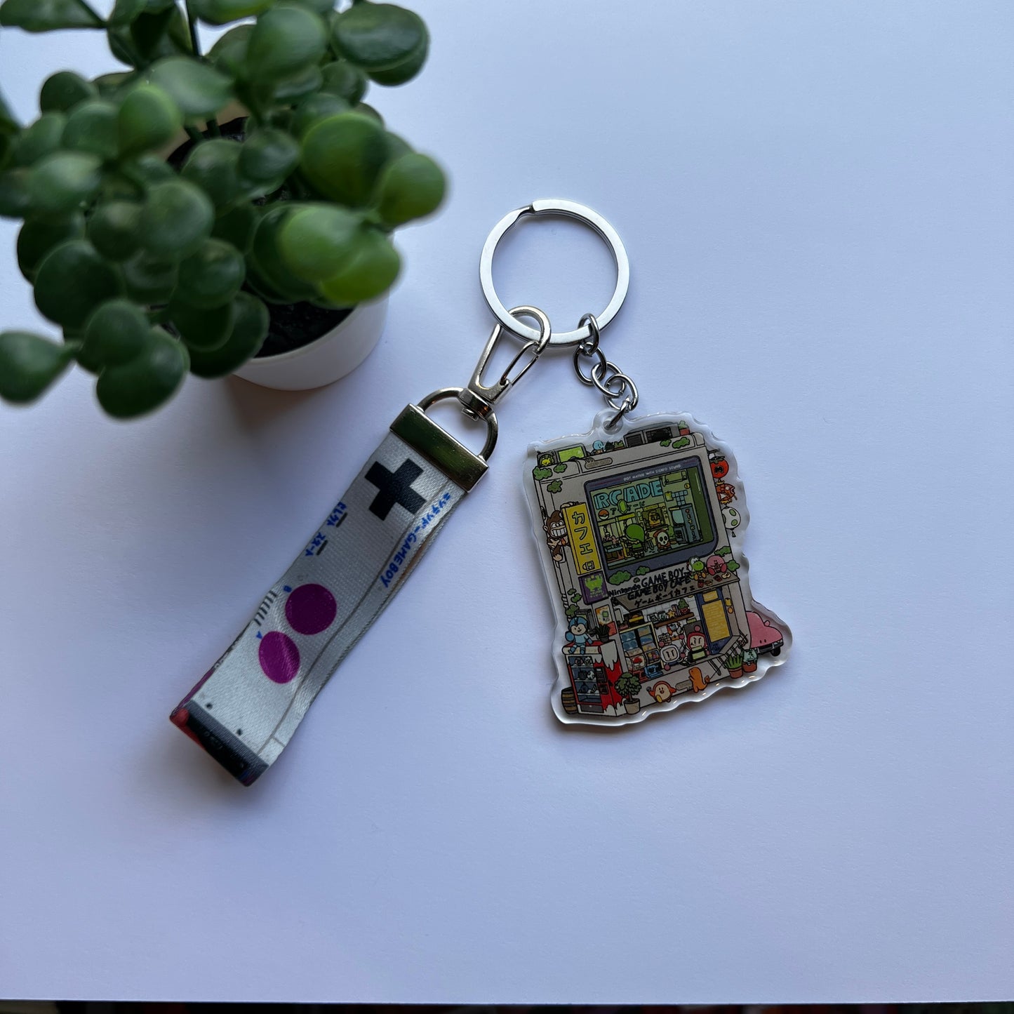 Gameboy Arcade Keychain W/ Lanyard