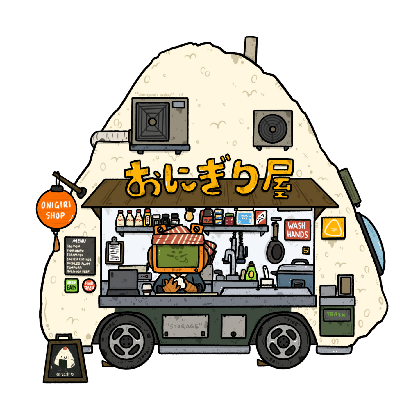 Onigiri Cart Vinyl Sticker