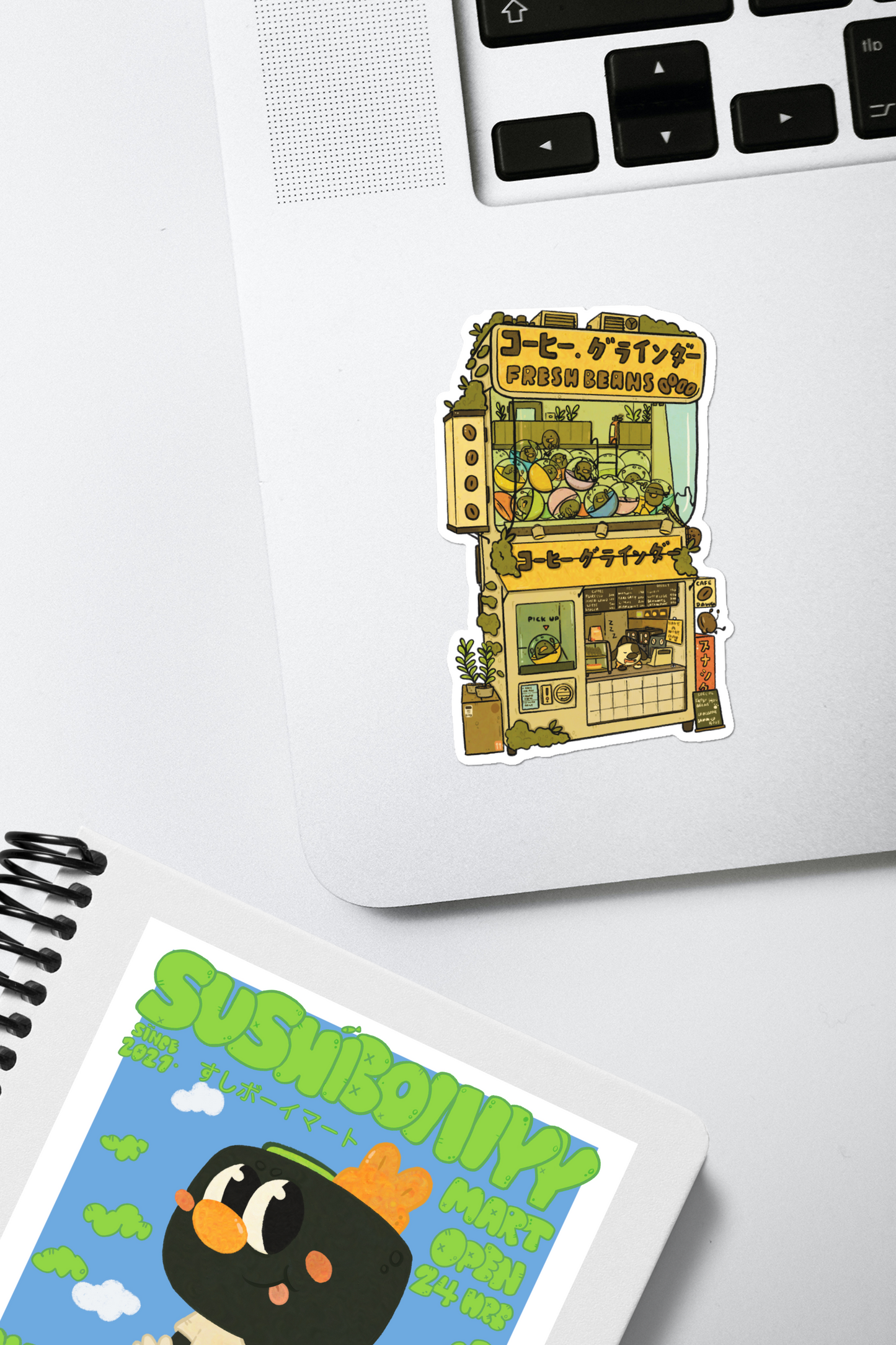 Fresh Beans Cafe Vinyl Sticker