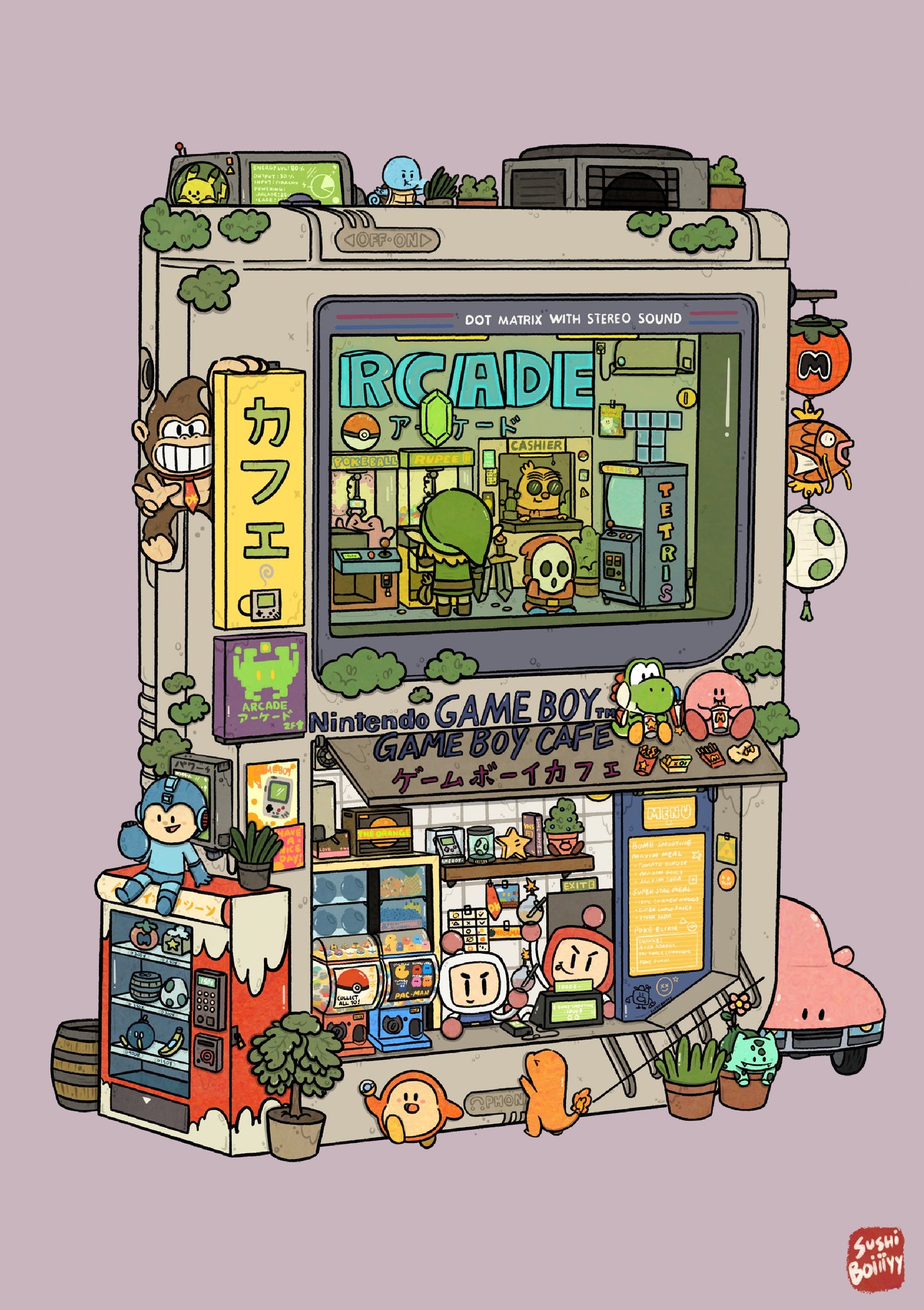 Gameboy Cafe Post Card
