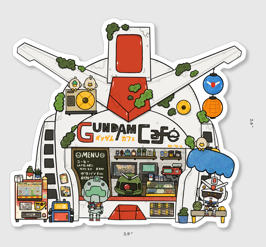 Gundam Cafe Vinyl Sticker