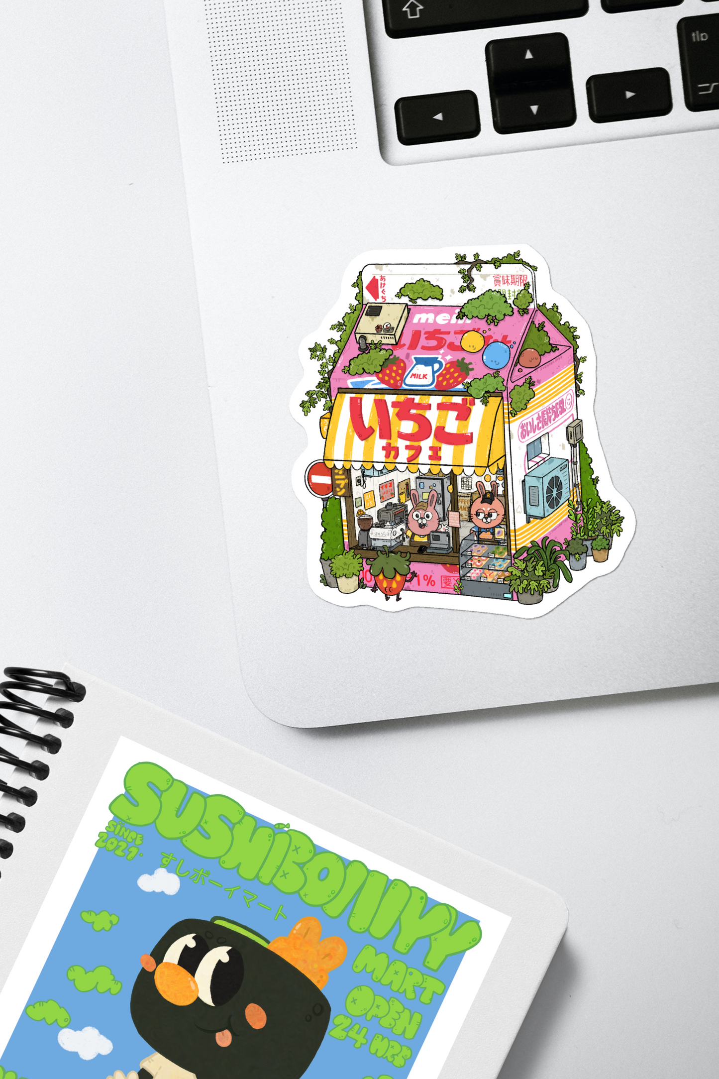 Strawberry Milk Cafe Vinyl Sticker