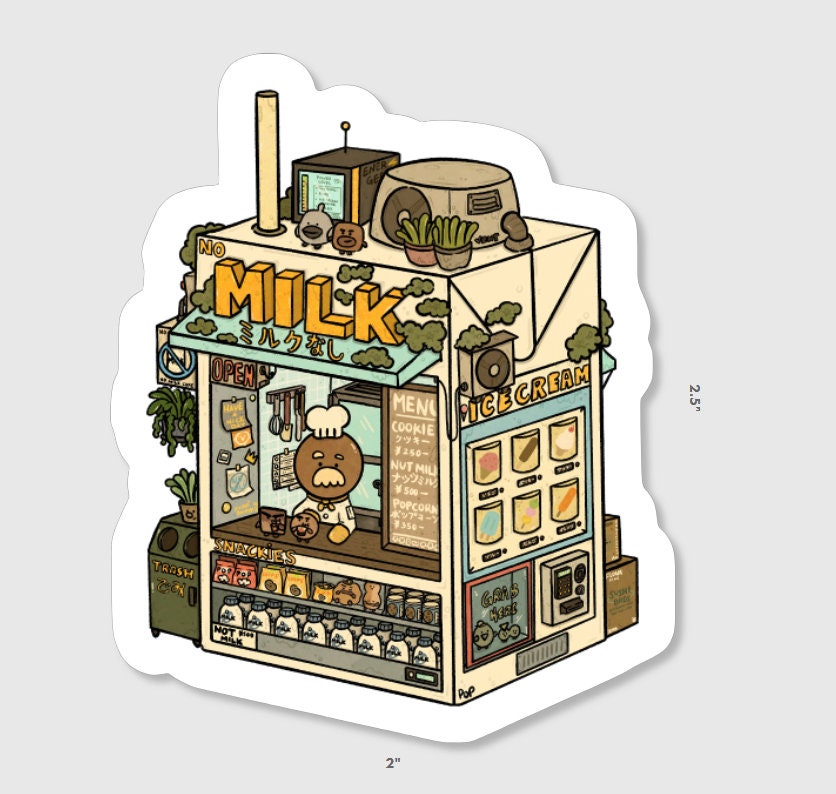 No Milk Cafe Vinyl Sticker