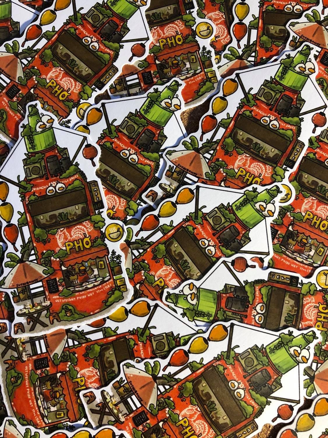 Sriracha bottle Vinyl Sticker