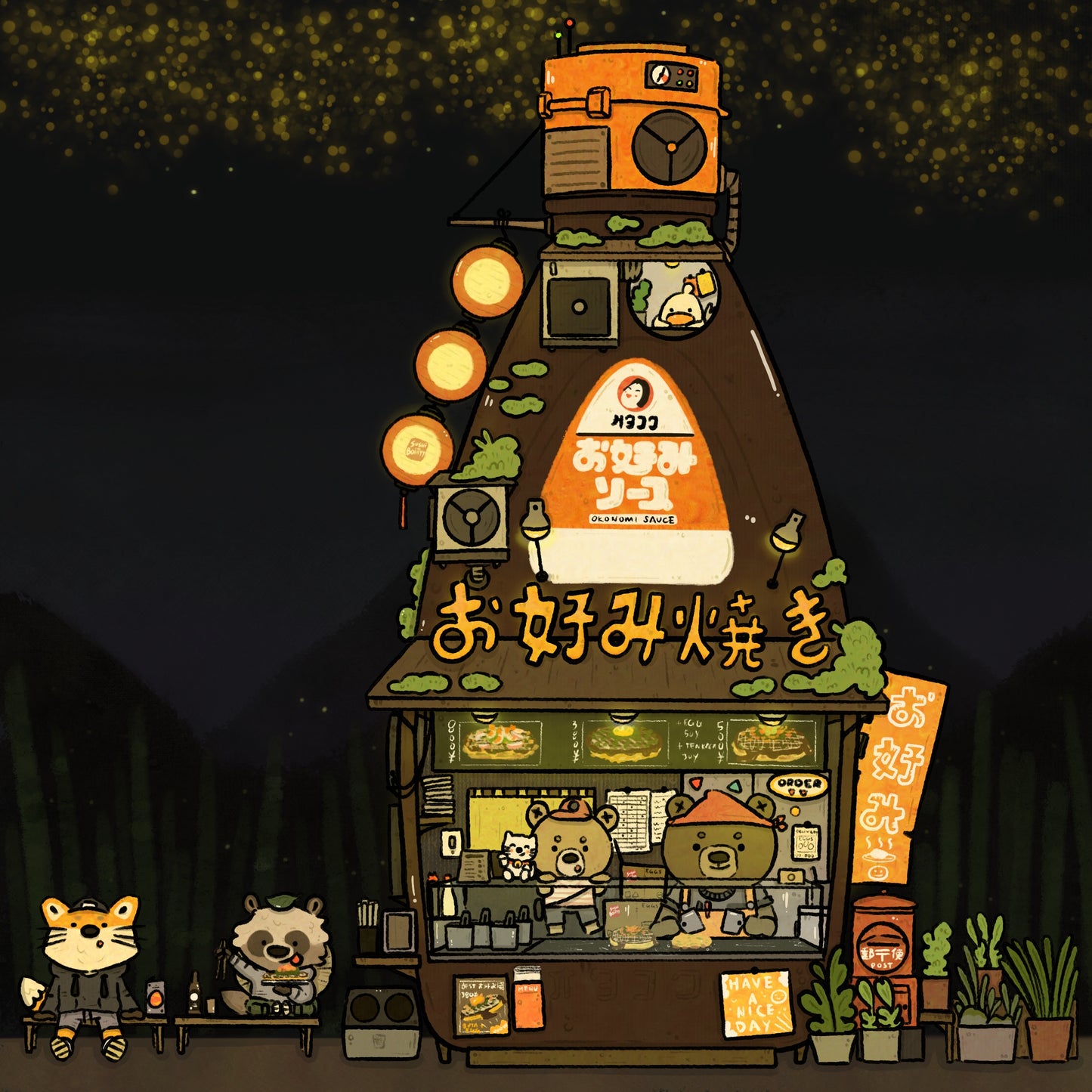 Okonomiyaki Stall Art Print