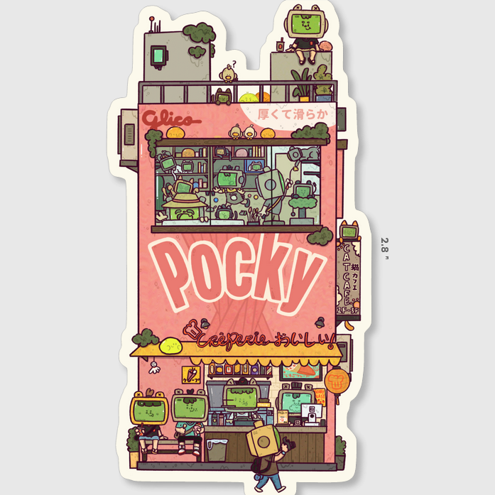 Pocky Cafe Vinyl Sticker