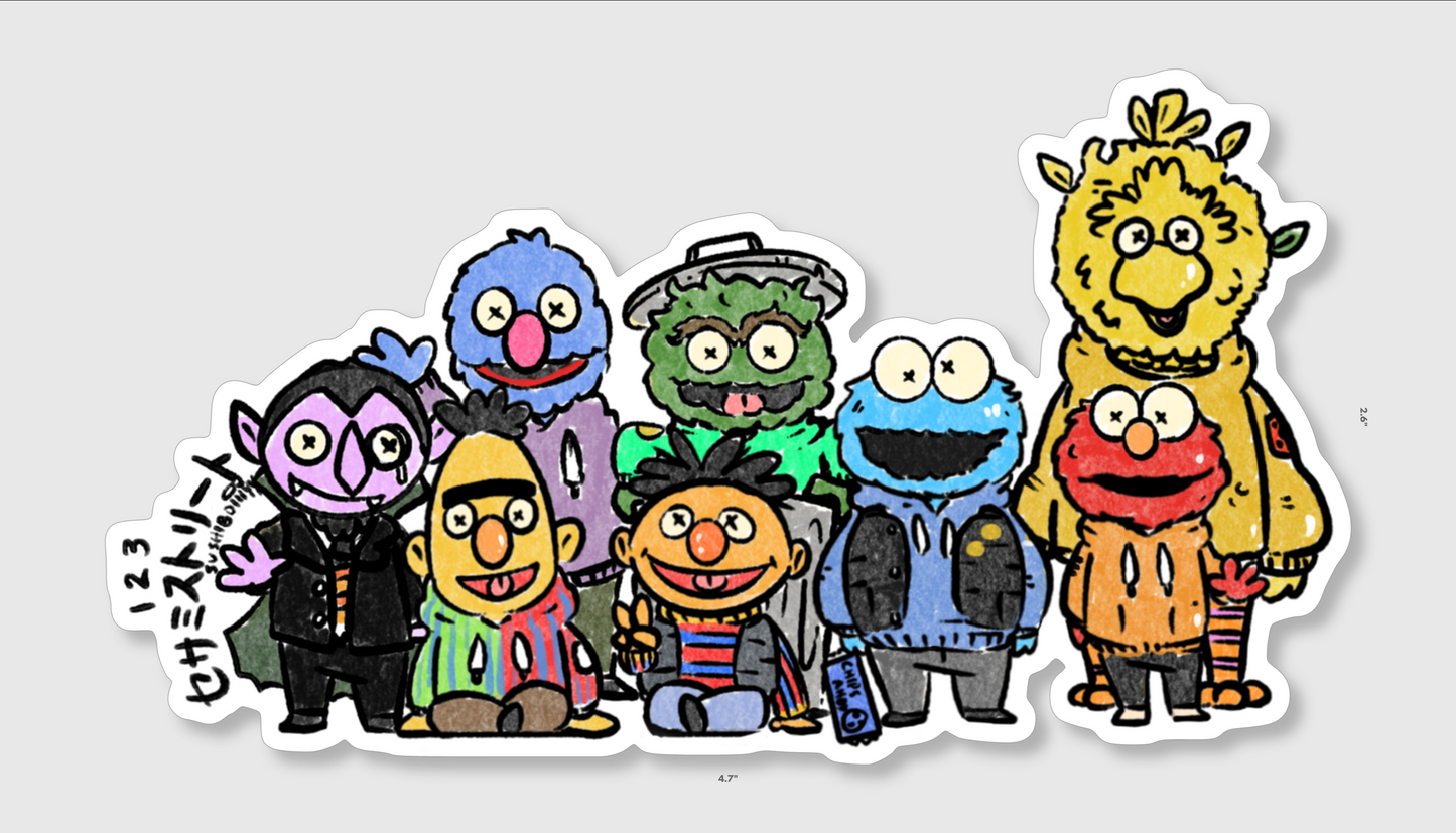 Sesame Street Gang Vinyl Sticker