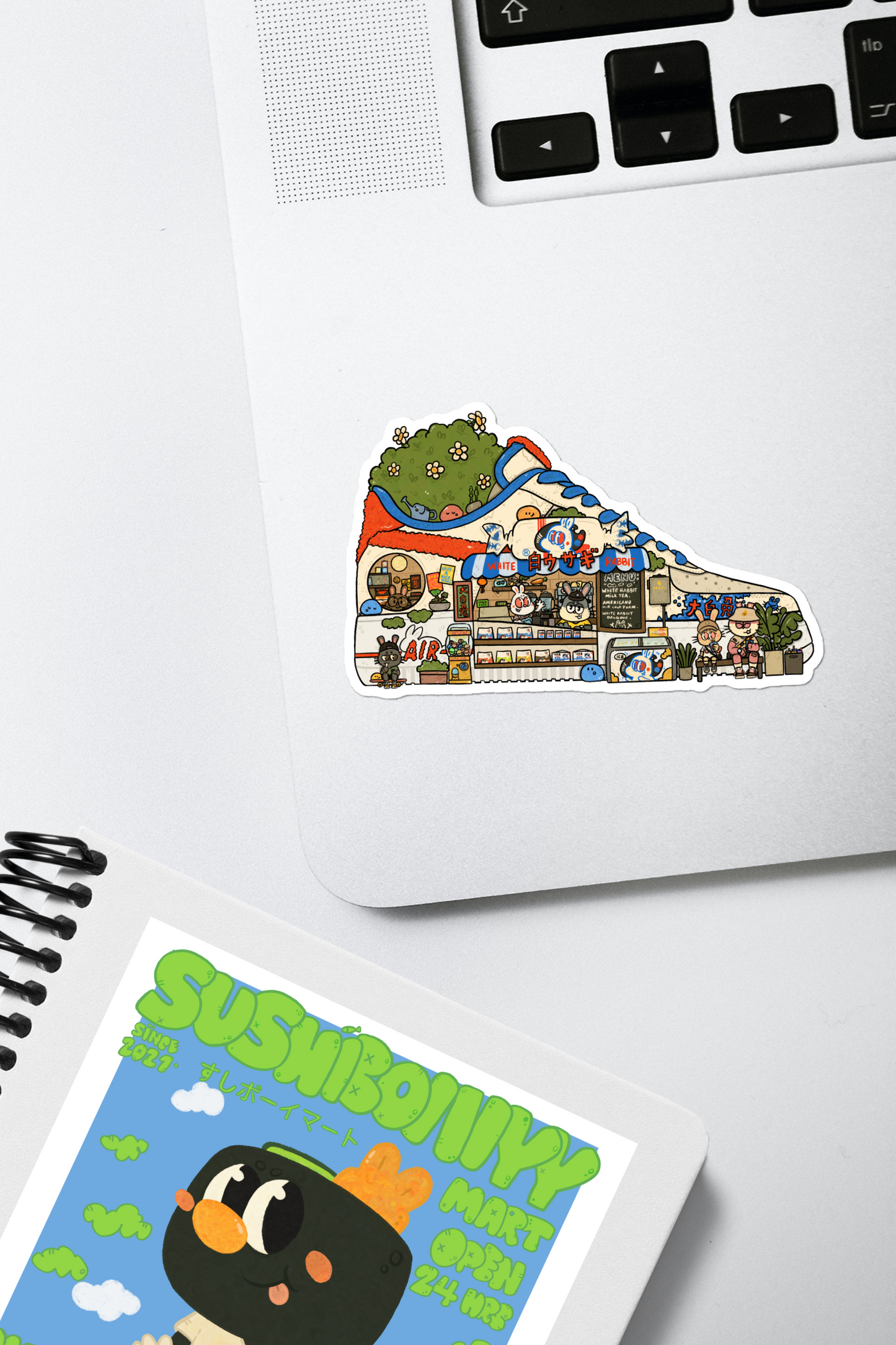 White Rabbit Vinyl Sticker