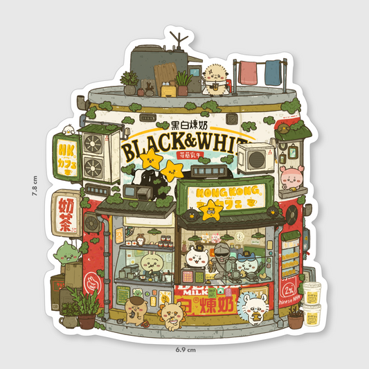 Chiikawa Hong Kong Cafe Vinyl Sticker
