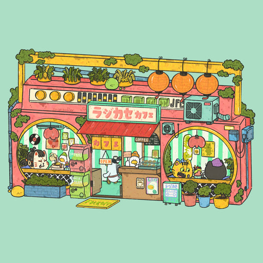 Boom Box Cafe Art Print