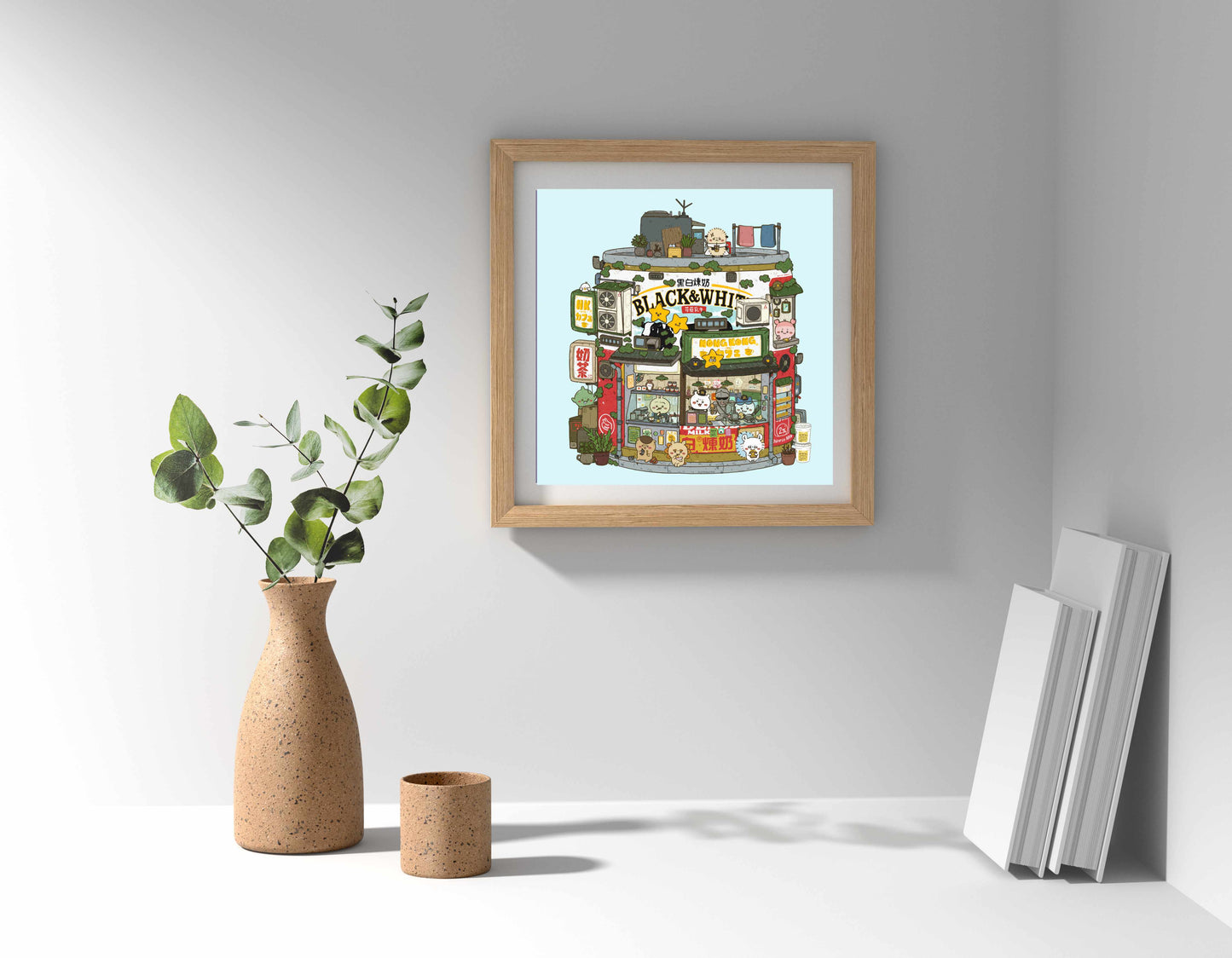 Chiikawa Hong Kong Cafe Art Print