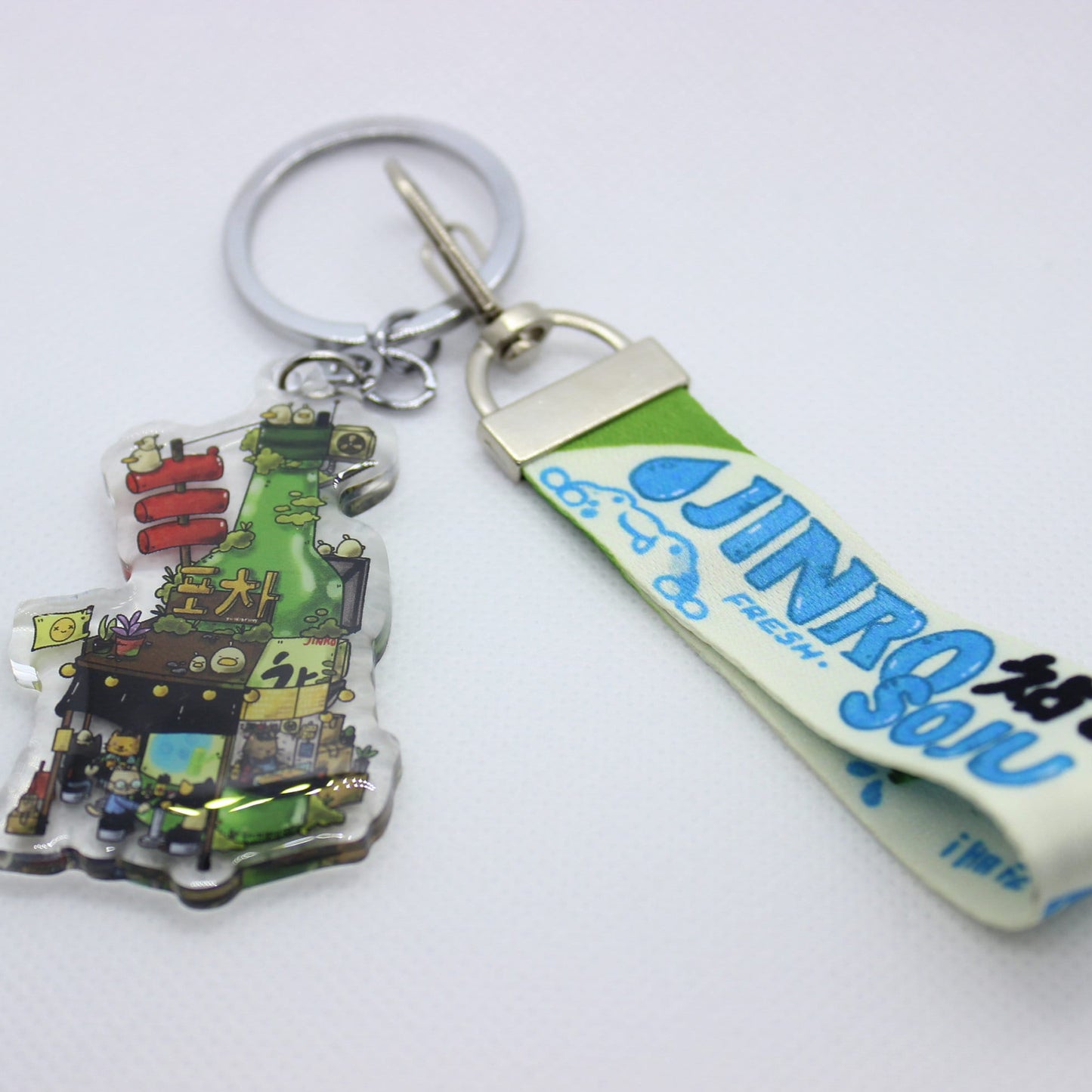 Soju Bottle Keychain with Lanyard