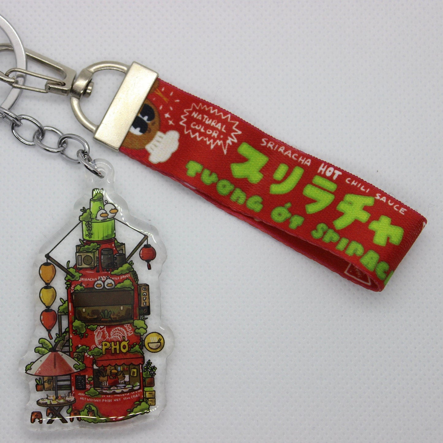 Sriracha Keychain w/ Lanyard