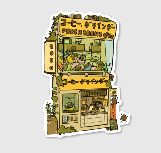 Fresh Beans Cafe Vinyl Sticker